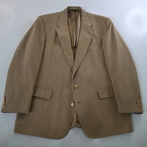 Vtg Maison Blanche 50L Khaki Hopsack Gold Button‎ Mens Blazer Jacket Sport Coat